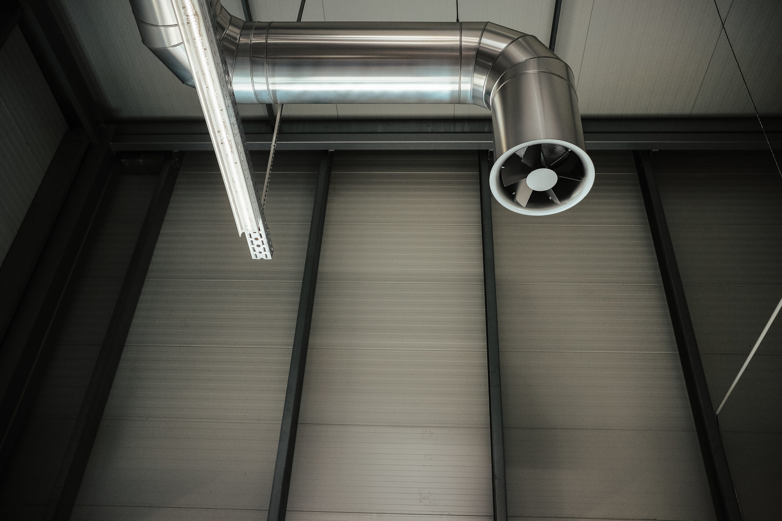 A low angle shot of ventilation systems